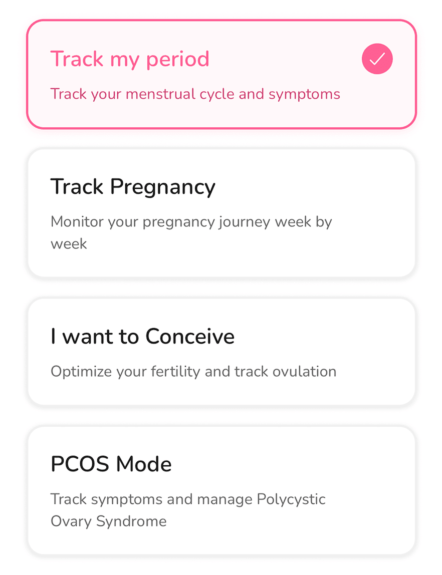 Personalized mode selector screenshot